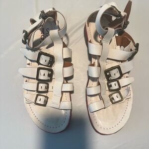 A.S. 98 Brantley Buckle gladiator sandal in white leather